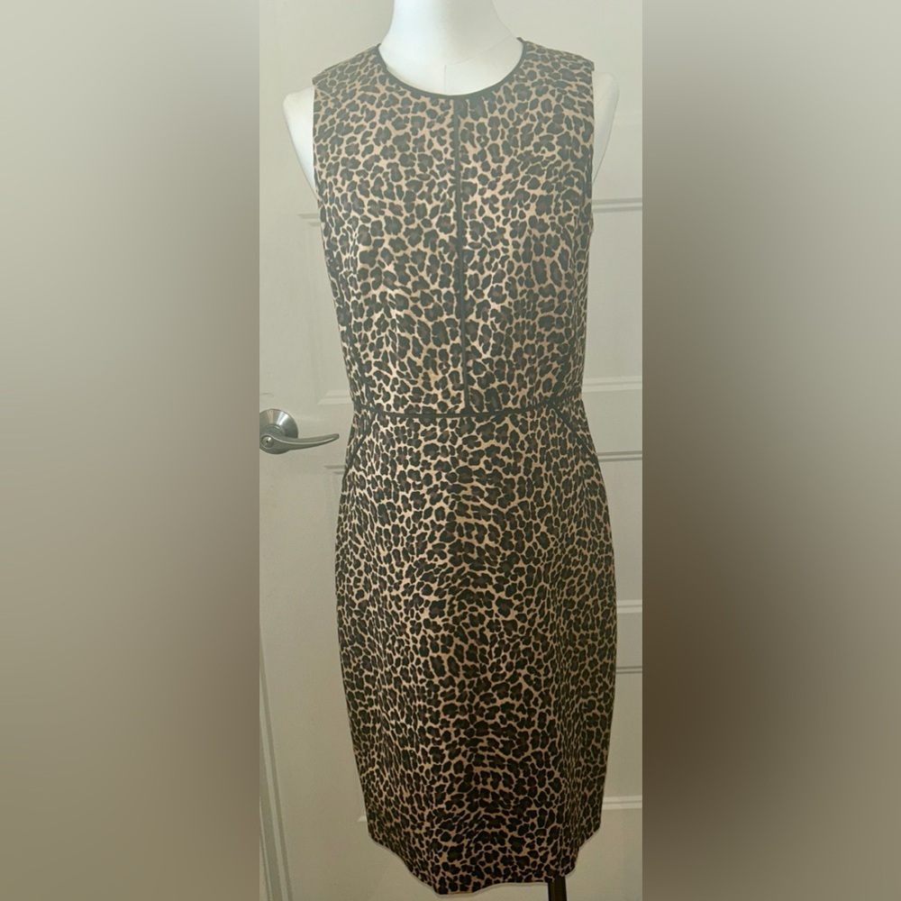 J.Crew NWOT Leopard Print Sheath Dress Sz S